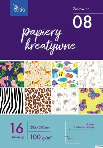 Letra kreative Tetis A4, set 16 fletë, 100g m², shumëngjyrëshe