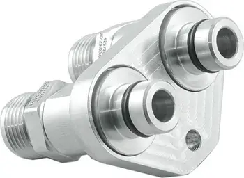 Adapter ftohësi vaji PMC për kambio ZF 8HP70 BMW diesel, dalje M18x1.5, bashkues AN10, alumini