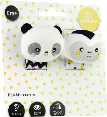 Rrip lodër pelushi TM Toys Gagagu, set grishka me majmun dhe panda, 0m+