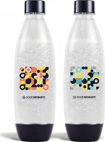 Set shishe SodaStream Fuse Bubble Mosaic, 2x1L, Tritan, të zeza me dizajn