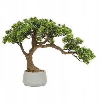 Bimë dekorative artificiale Atmosphera Polin, bonsai, vazo qeramike, jeshile, 45cm