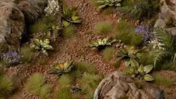 Bimë dekorative Gamers Grass Laser Plants Dumb Cane Dieffenbachia, artificiale, për diorama, shumëngjyrëshe