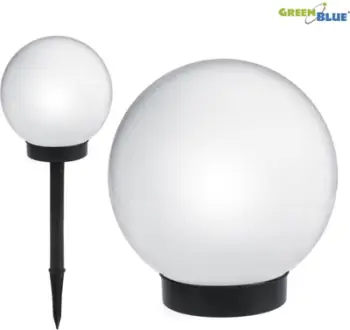 Lampë kopshti diellore GreenBlue GB123, LED, formë sfere, e bardhë