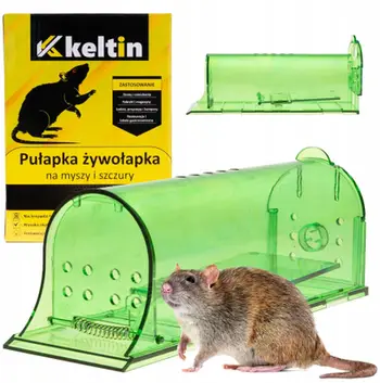 Kurth për minj Keltin Live Capture, set 2 copë, plastik i ripërdorshëm, jeshil transparent