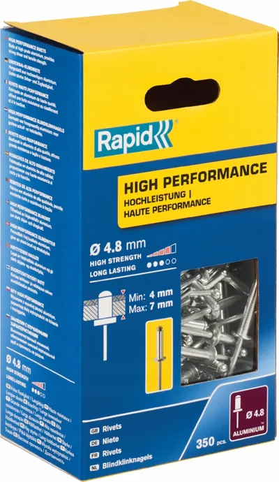 Gozhdë rrobash Rapid High Performance 5001435, 4.8 x 10 mm, alumini - 2