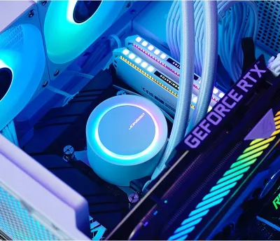Ftohës uji CPU Jonsbo TG-240 AiO, 240mm, ARGB, i bardhë - 2