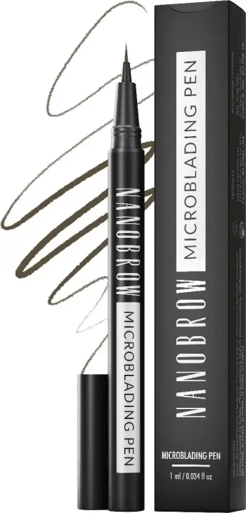 Laps për vetulla Nanobrow Microblading Pen Precise, kafe e errët, 1ml