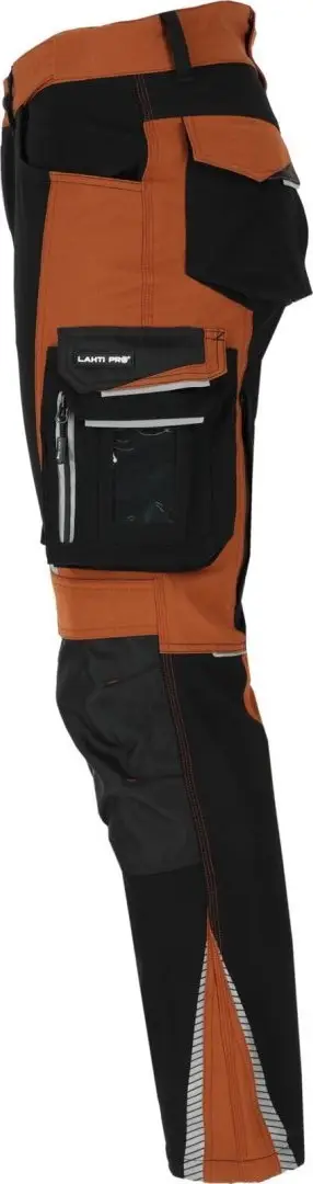Pantalona kominuese Lahti Pro L4054502, seri Stretch, kafe e zezë