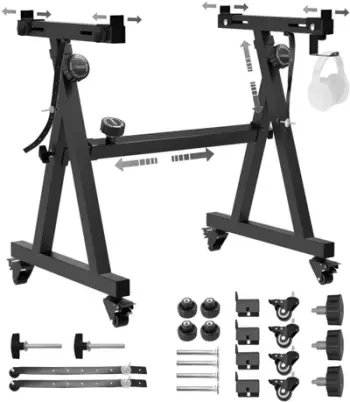 Qëndrim çeliku Mozos KSX6, lartësi e rregullueshme 62 92 cm, kapacitet 180 kg, i zi