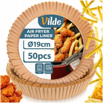 Letra për fritezë me ajër Vilde, të rrumbullakëta 19 cm, set 50 copë, ngjyrë kafe natyrale