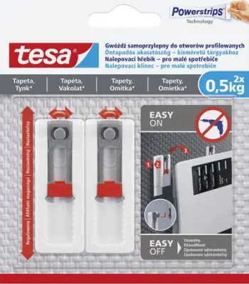 Gozhdë vetëngjitëse Tesa, 2 copë deri 1kg, për profile, të bardha