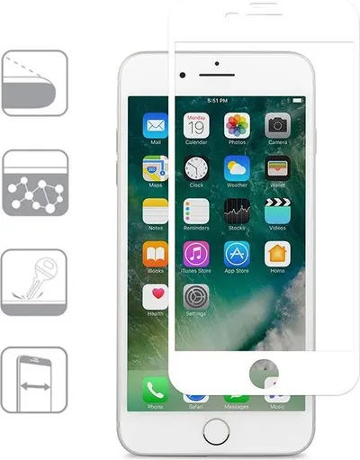 Xham mbrojtës Moshi Moshi IonGlass për iPhone 8 Plus 7 Plus 6s Plus 6 Plus, 0.3mm, i bardhë - 1