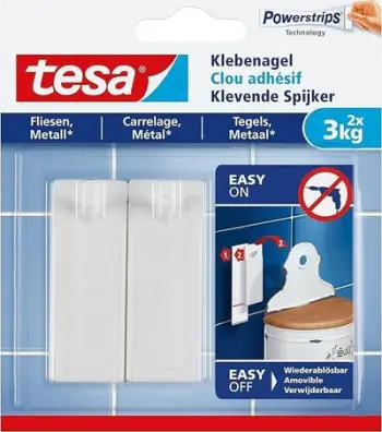 Gozhdë vetëngjitëse Tesa 77763, inox, 3 kg, e bardhë, 2 copë