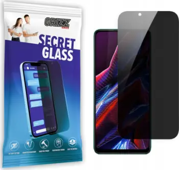 Mbajtës ekrani privatësie GrizzProtector për Xiaomi POCO X4 Pro 5G, xham hibrid, mbrojtje nga gërvishtjet, transparent