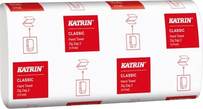 Letra tharëse duarsh Katrin ZZ Classic, 25% e ricikluar, 20x150 fletë, e bardhë - 1