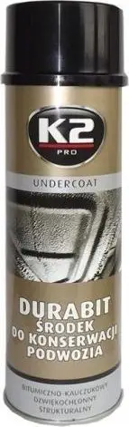 Sprej mbrojtës për shasi K2 Durabit, bitumino-gome, 500ml, i zi