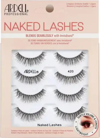 Qerpikë të rremë në shirit Ardell Naked Lashes 420 për femra, 4 copë, i zi