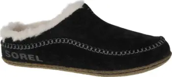 Pantofla shtëpie Sorel Lanner Ridge, lëkurë zamosh, EVA, të zeza, 42