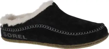 Pantofla Sorel Lanner Ridge M 1923641010, lëkurë suede, shtresë fleece, të zeza