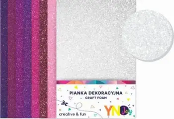 Set shkumash dekorative Noster Foam Glitter Sweet, 8 copë, rozë dhe vjollcë me shkëlqim
