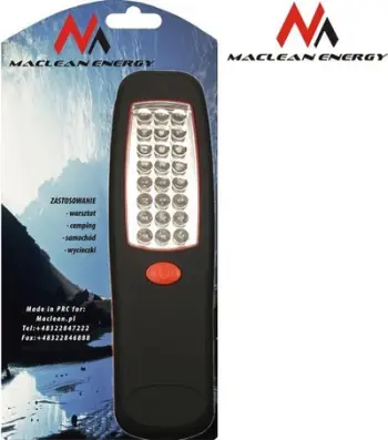 Lampë pune Maclean MCE03, 24 LED, magnet dhe grep, e zezë