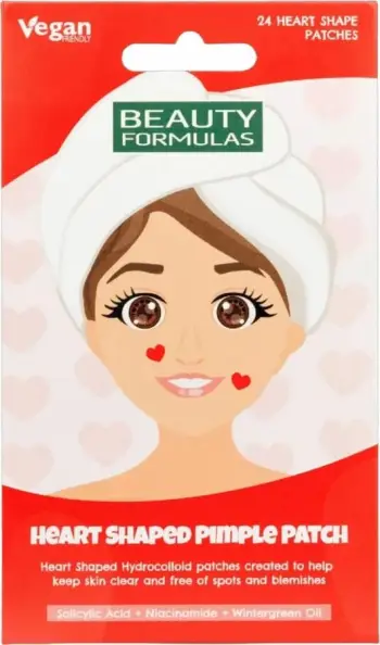 Patch për puçrra Beauty Formulas Heart Shaped për femra, 24 copë