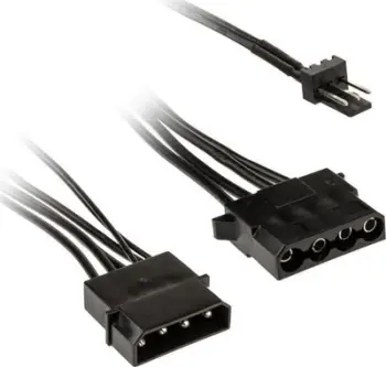 Adapter kabllo Kolink 3 Pin në 2x 4 Pin Molex, 245mm, i zi