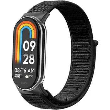 Rrip najloni Eternico Airy për Xiaomi Smart Band 8, i rregullueshëm, mbyllje me rrip ngjitës, i zi
