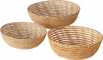 Set shporta dekorative Boltze Palmina, 3 copë, dru palme, ngjyrë natyrale