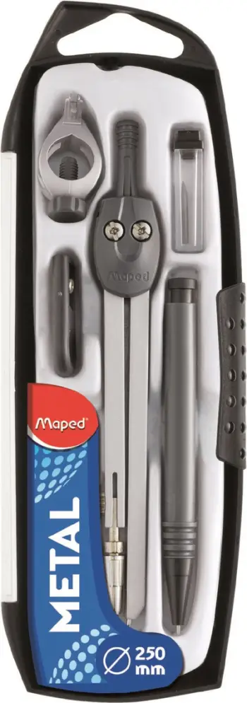 Set kompasi Maped Start, 5 pjesë, metalik, me kuti