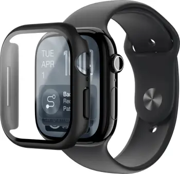 Mbrojtës ekrani xhami 9H me kasë, AmazingThing Radix FullGuard, për Apple Watch Series 11 42 mm, e zezë