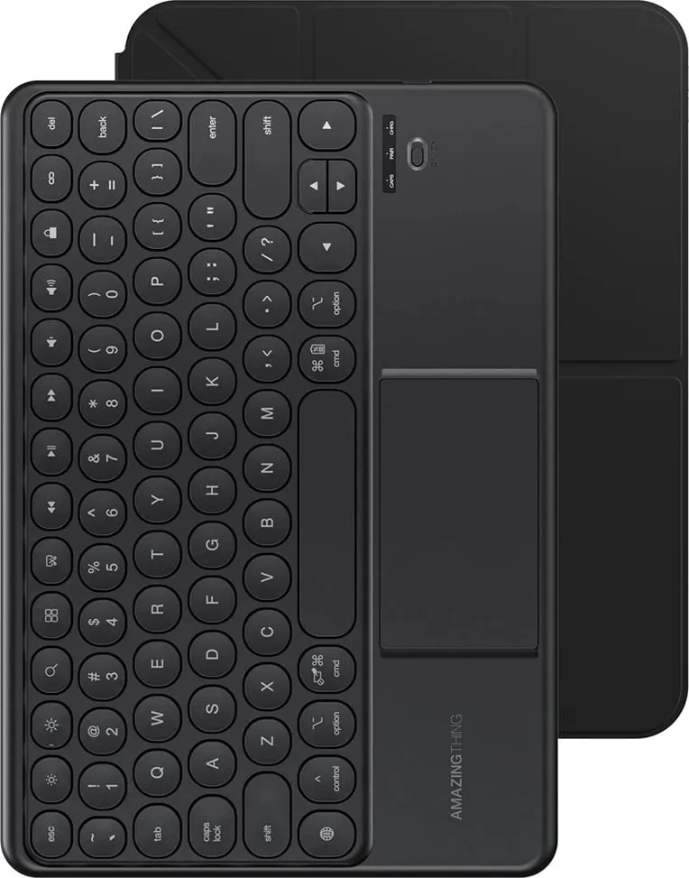 Mbështjellës me tastierë Bluetooth, AmazingThing, Minimal Case KeyLite Combo, për iPad Air 13" M3 (2025), touchpad, kënde të rregullueshme, e zezë - 1