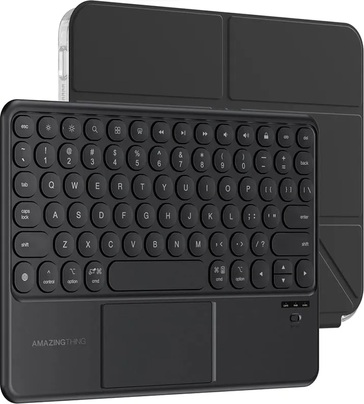Mbështjellës me tastierë Bluetooth, AmazingThing, Minimal Case KeyLite Combo, për iPad Air 13" M3 (2025), touchpad, kënde të rregullueshme, e zezë - 3