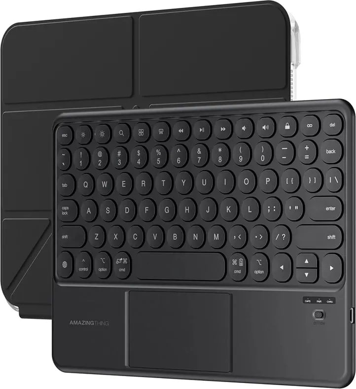 Mbështjellës me tastierë Bluetooth, AmazingThing, Minimal Case KeyLite Combo, për iPad Air 13" M3 (2025), touchpad, kënde të rregullueshme, e zezë - 4
