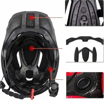 Helmetë biçiklete fëmijësh, Rockbros, TT-32SBPP-S, full-face me mjekërore të heqshme, 425 g, madhësia S (48-53 cm), rozë-vjollcë