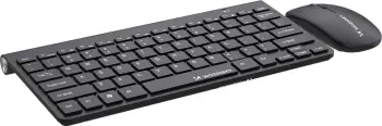 Tastierë pa kabllo + Maus kompakt, Wozinsky WZKM-078, 2.4 GHz me prijës USB-A, rreze 10 m, e zezë, set