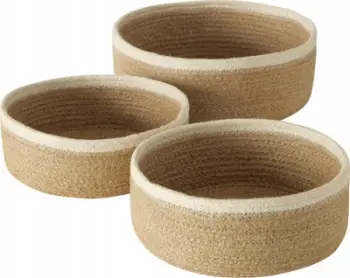 Set shportash dekorative Boltze Cunas, 3 copë, prej jute, kafe