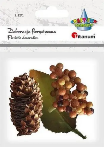 Dekor artificial Titanum Bunch of Berries, me gjethe, fruta të verdha