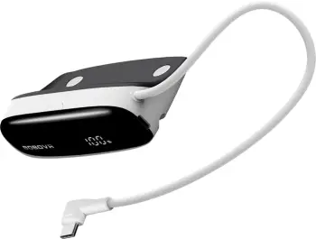 Stacion karikimi për bateri BoboVR PD100, 30W, USB‑C/USB‑A, kabllo USB‑C e integruar, ekran, e bardhë