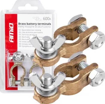 Terminal baterie bronzi 600A, set 2 copë, për bateri 12V