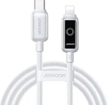 Kabllo karikimi dhe të dhënash, Joyroom, S-A55 StarFlight, USB‑C në Lightning, 30W, 1.2 m, e bardhë