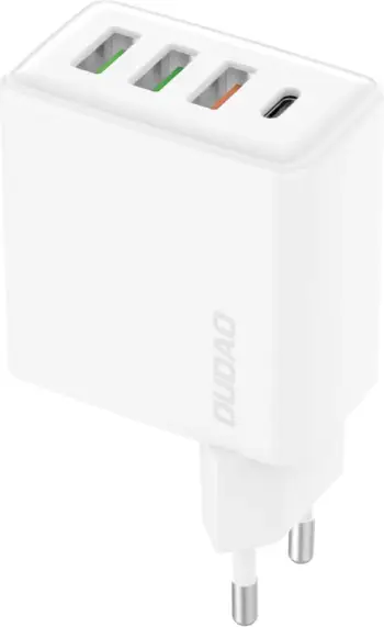 karikues muri, Dudao A5HEU, PD 20W QC 3.0, 3x USB-A + 1x USB-C, prizë EU, i bardhë