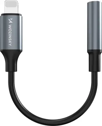 Adapter audio Wozinsky WALJ-01 Lightning në 3.5 mm, HiFi, i zi