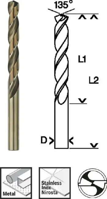 Set shpuese metali Bosch HSS-Co, 2mm, set 10 copë