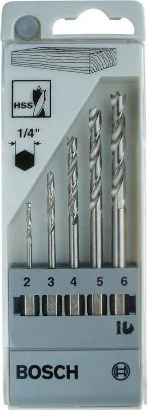 Set shpuesesh druri Bosch, 5 copë, bisht gjashtëkëndor