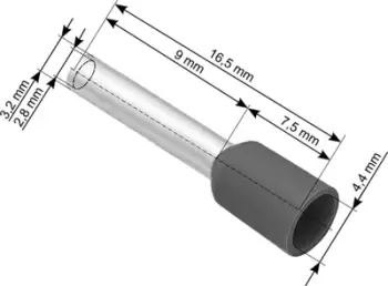 Terminal kabllori me ferrulë të izoluar, 4mm, 0.9mm, set 100 copë
