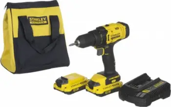 Makinë shpimi dhe vidhosjeje Stanley SFMCD700C2S, 18V, 2x bateri 1.5Ah, e verdhë
