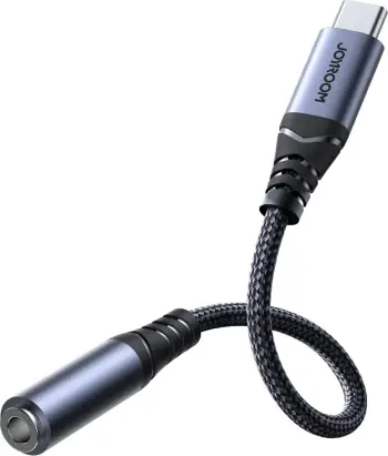 Adapter audio, Joyroom SY-C01, USB-C në 3.5 mm me DAC dhe USB-C pass-through 60W, e zezë