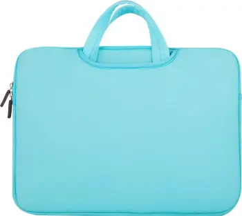 Çantë laptopi, Hurtel, neopren kundër spërkatjes 15.6'', me dorezë, blu e çelët