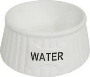 Enë qeramike për ujë për qen Yarro, 0.3L, 15.5 x 6 cm, e bardhë